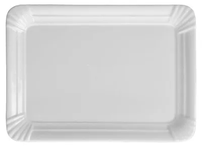Produktbild von 6 Stück Porzellan Platte 25 x 18 cm eckig "Pappoptik" Holst Porzellan