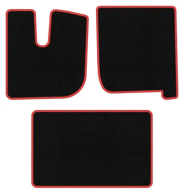 Immagine prodotto di Tappetini in moquette per Iveco Stralis 2013-2019 (commerciale) – set 4 pezzi, nero/rosso, su misura – Wielganizator CARLUX