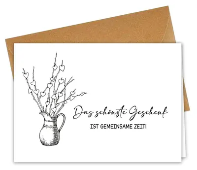Produktbild von Gutschein für gemeinsame Zeit A6 Klappkarte mit Kraftpapier-Umschlag