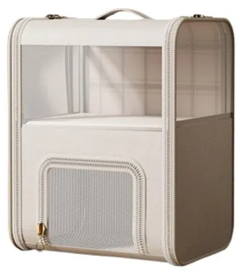 Immagine prodotto di INF Zaino Beige a Doppio Strato per Animali Domestici - Portatile e Ventilato