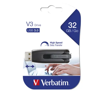 Productafbeelding van Verbatim VER49173 USB-stick 3.0 V3 - 32 GB, zwart