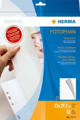 Produktbild von Fotokarton 230x297mm weiß VE=40x10 Blatt