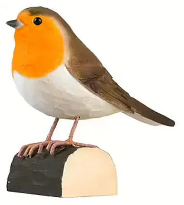 Produktbild von Wildlife Garden DecoBird Rotkehlchen handgeschnitzt