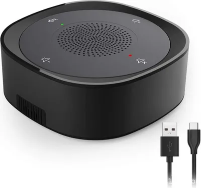Produktbild von USB-Konferenzmikrofon – Freisprechmikrofon mit Lautsprecher, 360° omnidirektional, Touch-Steuerung für Stummschaltung, ideal fürs Büro