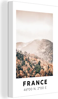 Obrázok produktu pre OneMillionCanvasses® - Plátno - 90x140 cm, Francúzsko - Les - Jeseň - Hory, Nástenná umelecká dekorácia - Fotografia na plátne - Obraz na drevenom ráme - Dekorácia na stenu - Spálňa