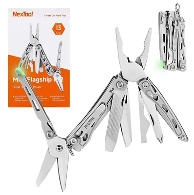 Produktbild von SolidKeus – Mini-Multitool mit 13 Funktionen, ideal für Schlüsselanhänger, mit Schere und Feile
