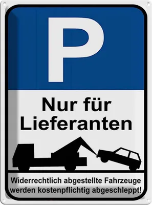 Produktbild von vianmo Blechschild 40x30 cm Parkplatz nur Lieferanten Parkplatzschild