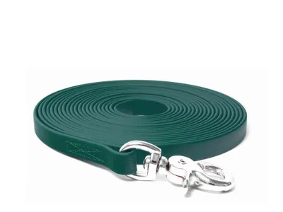 Produktbild von Mystique® Biothane Schleppleine 13mm vernäht mit HS Scherenkarabinerhaken beta grün 7,5m