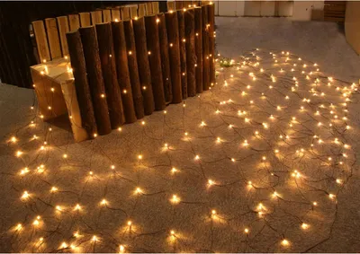 Produktbild von LED Lichternetz 3,6x2,6m 288 LED Warmweiß Weihnachtsbeleuchtung mit Timer IP44 Balkon Terrasse Außenbeleuchtung