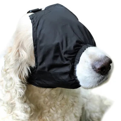Produktbild von Hunde-Beruhigungskappe Augenmaske, Haustier-Angstmaske, Nylon-Schattierung Katzenhalsband-Maulkorb zur Pflege gegen Autokrankheit, Hunde-Angst-Maulkorb Haustier-Beruhigungskappe Augenmaske Nylon-Schattierung, Schwarz, S