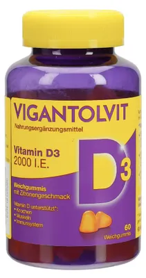 Zdjęcie produktu dla Vigantolvit 2000 I.U. Vitamin D3 Softgels 60 kapsułek