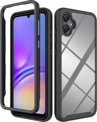 Produktbild von Galaxy A05 Hülle, Hybrid Transparente Rückseite TPU Bumper Stoßfest Schutzhülle für Samsung Galaxy A05 Schwarz