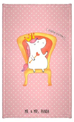 Produktbild von Mr. & Mrs. Panda Gästetuch Einhorn König - Rot Pastell - Geschenk, Präsident, Unicorn, Frotteehandtuch, Kleines Handtuch, Frotteetuch, Herrscher, Prinzessin, Krone