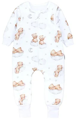 Produktbild von TupTam Baby Schlafsack mit Füßen und Ärmel e Materialien Winterschlafsack, Farbe: Bären auf Wolken / Weiß / Braun, Größe: 92-98