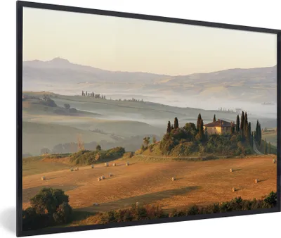 Produktbild von MuchoWow® Gerahmtes Poster Toskana - Landschaft - Italien 90x60 cm - Poster mit Schwarzem Bilderrahmen Wandposter Rahmen Foto Bilder - Fotorahmen - Foto-Plakat