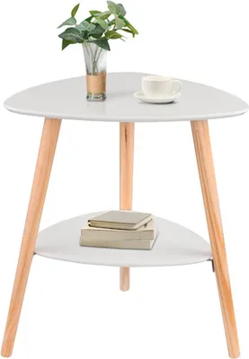 Produktbild von Happyment Beistelltisch Modern – Nachttisch – Dreieckig – Für Schlafzimmer oder Büro – Kaffeetisch – 50×40×55 cm