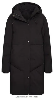 Image de Euro-Star Manteau d'hiver unie Parka ESLavar black, taille:S