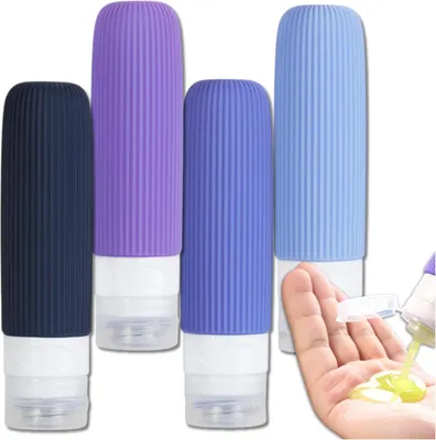 Produktbild von EDIBAZZAR | Set von 4 wiederverwendbaren Reiseflaschen 90 ml lila