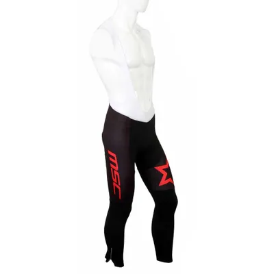 Produktbild von Thermo Fahrradhose für kalte Wetterbedingungen mit Polsterung, Reflektierend, Rot/Schwarz, Größe S
