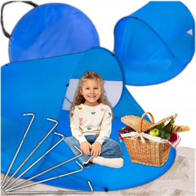 Immagine prodotto di KRUMAD Tenda da spiaggia Pop Up  200 x 120 x 85 cm, grande tenda da spiaggia per bambini e adulti, tenda autoportante con protezione solare UV 50+.