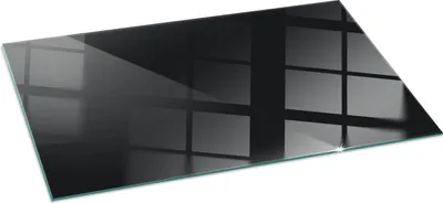Obrázek produktu pro Skleněná podlahová deska 120x60 cm - kamna - krbová deska ze skla - ochranné sklo - ochranná deska proti jiskrám - skleněná podlahová deska proti ohni - tepelná ochrana - ochrana podlahy ze skla - barva: černá