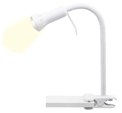 Image de Lampe de bureau blanche avec bras flexible et interrupteur sur le câble