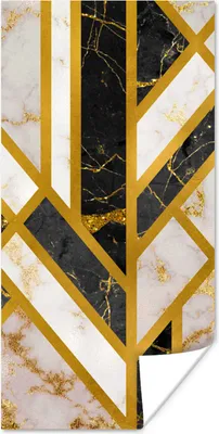 Produktbild von MuchoWow® Poster Marmor - Gold - Glitzer - Luxus 20x40 cm - Plakat - Foto