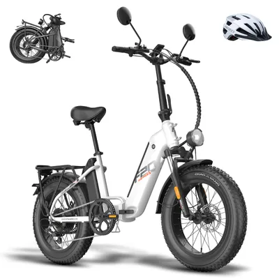 Produktbild von Mofaroller Faltbares 20 Zoll 500 W Max 45 km/h Zwei Batterien 48 V 24 Ah bis zu 120 - 150 km Moped Wasserdicht IPX4, Weiß