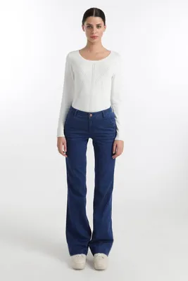 Image de Pantalon évasé Guess Kadin Mavi pour femme W31