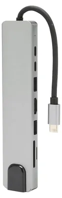 Image de Hub USB-C 8-en-1 avec recharge PD 4K 87 W, vitesse de transfert de 480 Mbps, lecteur de cartes mémoire et de cartes TF, station d'accueil USB pour la maison, le bureau et les déplacements