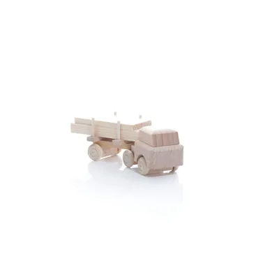 Zdjęcie produktu dla Drewniana zabawka Ciężarówka z naczepą do przewozu drewna naturalnego HxBxT 3,5x7,5x3cm NOWA