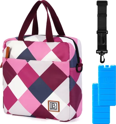 Produktbild von Brisby 4-lagige isolierte Kühltasche - Lunchtasche 7 Liter - Blockrosa