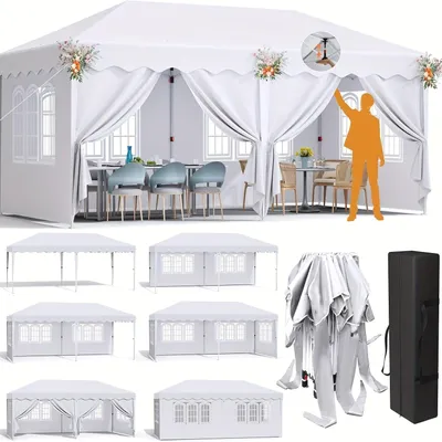 Image de Tente de réception - Pavillon de réception - Tente de jardin - Tente pliante - Gazebo - 3x6 mètres - Imperméable