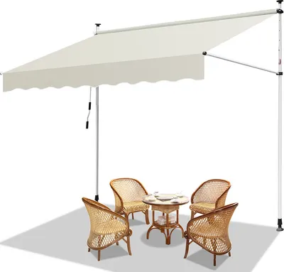 Immagine prodotto di Tenda da sole Jopassy Tenda da sole senza forature Tenda da sole per balcone regolabile in altezza Tenda da sole per balcone 250 cm Crema