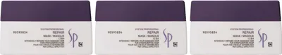 Produktbild von Wella SP Repair Mask 3 x 200 ml Haarmaske für geschädigtes strapaziertes Haar Haarkur Set