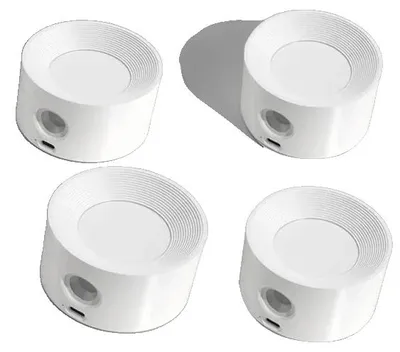 Image de Applique murale à LED, intensité réglable, batterie rechargeable, blanche - lot de 4