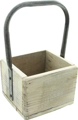 Obrázek produktu pro Dřevěná bedýnka s kovovým uchem