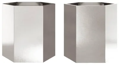 Produktbild von vidaXL Garten-Pflanzgefäße 2 Stk.Sechseckig 46x40x45 cm Edelstahl