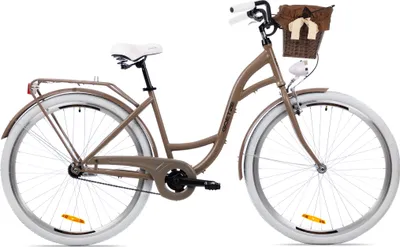 Produktbild von Goetze Style 28 Zoll City Bike, 18 Zoll Tiefeinsteigerrahmen, 1-Gang, V-Bremse & Rücktritt, LED-Beleuchtung, Komfortsattel, Rattankorb