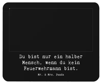 Produktbild von Mr. & Mrs. Panda Mousepad Feuerwehrmann Herz - Schwarz - Geschenk, laptop, Mouse Pad, Feuerwehr, Mauspad, pc, Freiwillige, Ausbildung, gummi