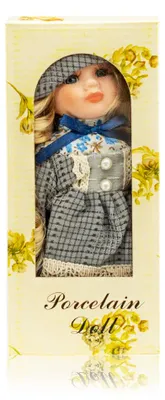 Produktbild von 20 cm Sammler-Porzellanpuppe im romantisch-nostalgischen Stil mit Ständer