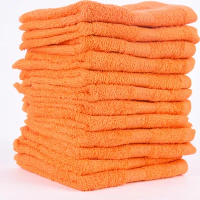 Produktbild von 12er Set Gästehandtücher 30x50cm Qualitätsfrottee 100% Baumwolle 500g/qm einfarbig Farbe orange