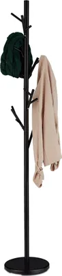 Immagine prodotto di Portaoggetti Relaxdays, metallo, 12 ganci, A x P: 176 x 30 cm, portaoggetti a forma di albero, portaoggetti stabile, nero
