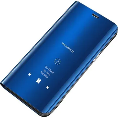 Image de cofi1453® Smart View Miroir Smart Cover Coque Etui compatible avec Samsung Galaxy A10 (A105F) Housse de protection Housse Case Protection Clear Blue