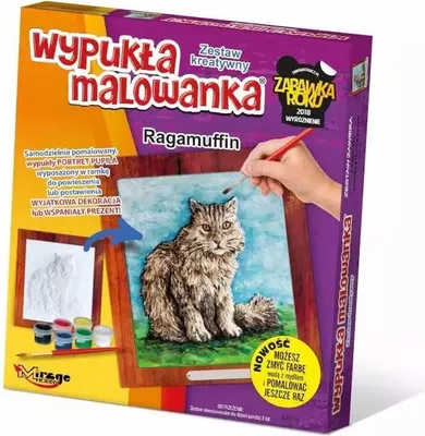 Zdjęcie produktu dla Wypukła malowanka Kot Ragamuffin zestaw kreatywny Mirage Hobby