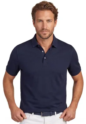 Produktbild von Bugatti Poloshirt kariert dunkelblau Baumwolle weite Passform