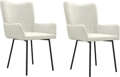 Produktbild von vidaXL Esszimmerstühle 2 Stk. Creme Samt