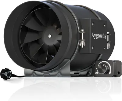 Immagine prodotto di Ventilatore assiale da 200 mm - Ventilatore di scarico in linea - 850 m³/h - Controllo della velocità da 0% a 100% - Ventilatore per condotti