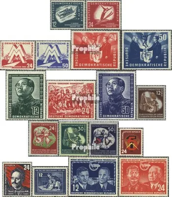 Produktbild von Briefmarken DDR 1951 Mi 280-297 (kompl.Ausg.) Jahrgang 1951 komplett gestempelt Wintersportmeisterschaften der DDR