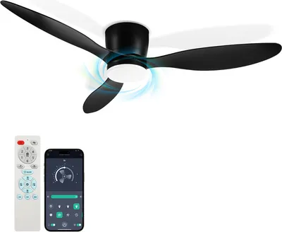 Obrázok produktu pre Stropný ventilátor TolleTour s osvetlením a diaľkovým ovládaním Stropné svetlo 132CM Stropná lampa s tichým ventilátorom
